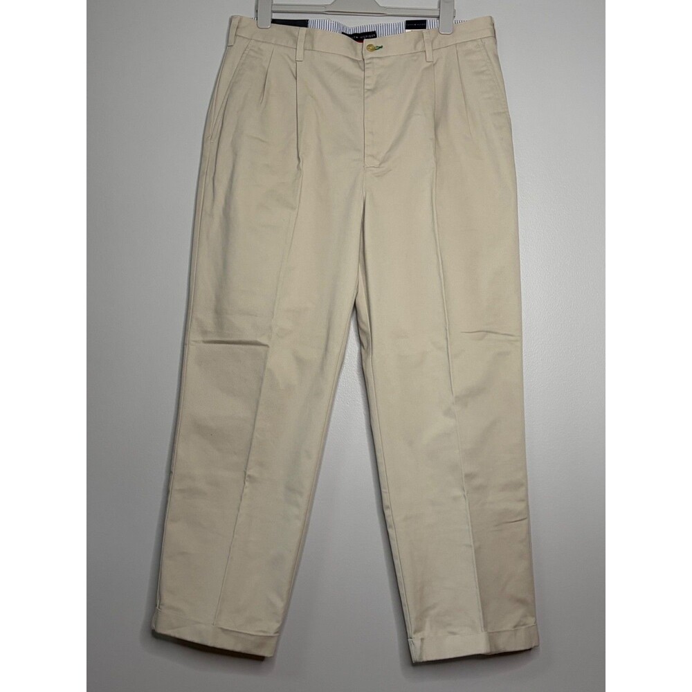 Tommy Hilfiger Men's Classic Chino Pleated Relaxed Fit Pants Size 40